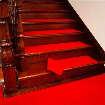 Red Static Self-Adhesive Stair Carpet